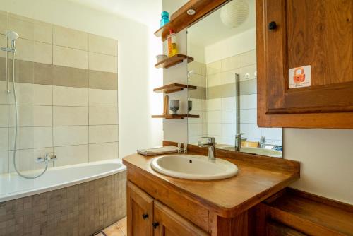 une salle de bain avec un lavabo et une baignoire dans l'établissement Strasbourg centre - quartier Gare & Petite France 