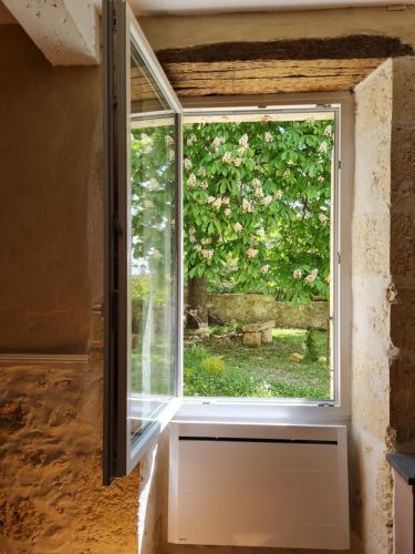 a window in a room with a view of a bush at La Bohème in Condom