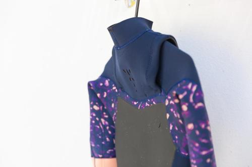 a blue dress with pink flowers on it at Hillywych Studio in Redruth
