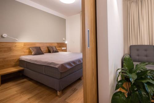Een bed of bedden in een kamer bij Apartmán Elegant Litomyšl