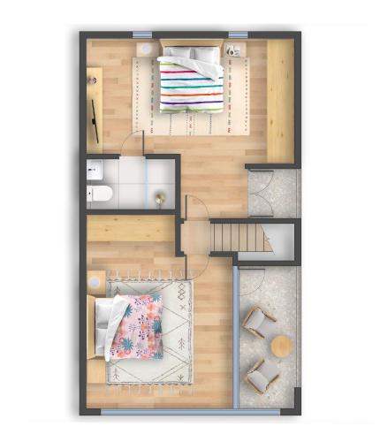 a drawing of a floor plan of a house at Luxury 4-Bedroom Beachfront Home with Hot Tub & Games Room in Cayton