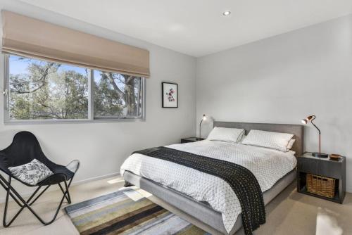 Giường trong phòng chung tại Bluegums at Lorne