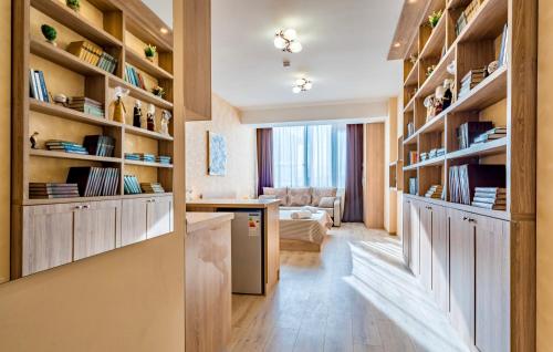 Kuchyň nebo kuchyňský kout v ubytování Studio Apartment NFT New Gudauri 108