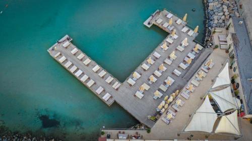 an aerial view of a resort in the water at Yacht Club in Didim