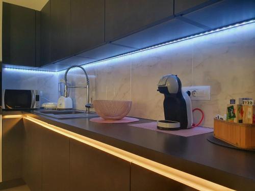 a kitchen with a sink and a bowl on a counter at Villa Rita in Orebić