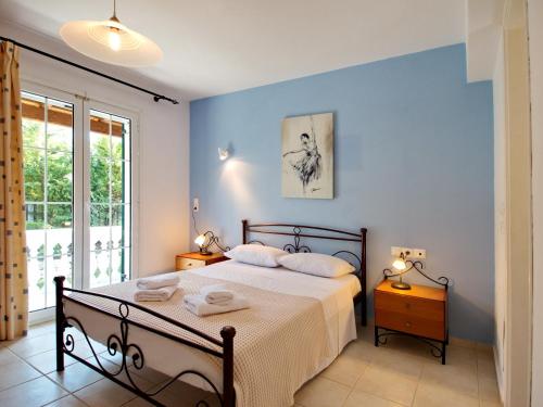 Posteľ alebo postele v izbe v ubytovaní Villa Afroditi, Spartia, Kefalonia