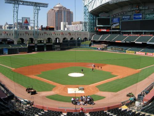 an aerial view of a baseball game in a stadium at Crowne Plaza Houston Med Ctr-Galleria Area by IHG in Houston