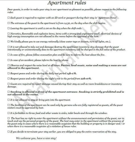 a letter of permission to write a research paper at Apartman Nena in Pirot