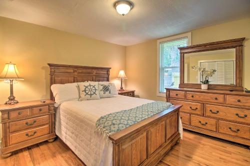 A bed or beds in a room at Updated Savannah Hideaway with Luxury Backyard!