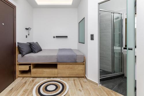 Posteľ alebo postele v izbe v ubytovaní Stylish and Modern Studio - Miltos