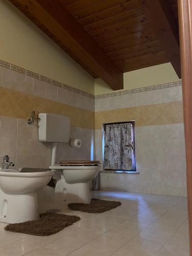 a bathroom with a toilet and a sink at beucarnea apartment salerno in Eboli