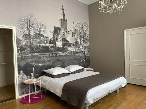 Katil atau katil-katil dalam bilik di B&B Kerkstraatje3 midden in historisch centrum
