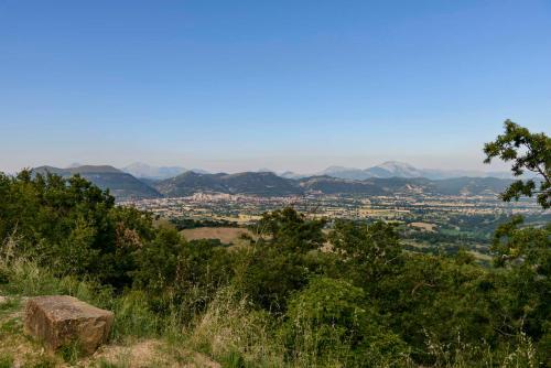 a view of a city from the top of a hill at La Casa di Claudia in Gubbio