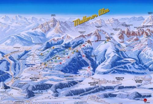 a map of the jungfrau mountain range at Clubhotel Götzens in Innsbruck