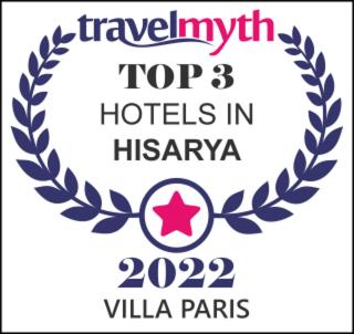 a logo for a top hotels in hikachu istg at Villa Paris in Hisarya