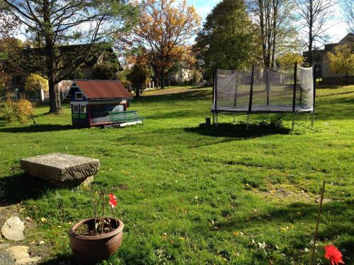 a yard with a small house and a playground at Mamut in Rozvadov