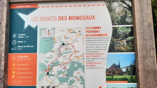 a sign for the las doors disc mongolas mousewalk at Le Parc aux Oiseaux in Le Mesnil-Simon