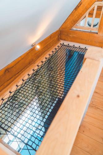 a staircase with a net on top of it at Buitenliefde, romantisch verblijf voor 2 personen in Heiloo
