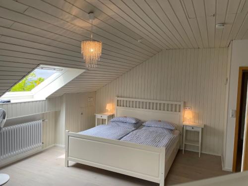 Postel nebo postele na pokoji v ubytování Ferienwohnung Salem-Beuren