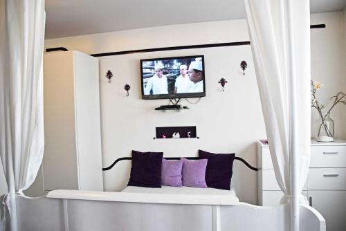 TV a/nebo společenská místnost v ubytování Ferienhaus _Hasenland_