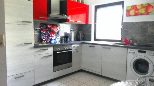 Dapur atau dapur kecil di Ferienwohnung-Alb