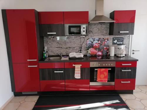 Dapur atau dapur kecil di Ferienwohnung-Alb
