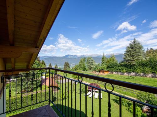 a balcony with a view of the mountains at Apartment Pensione Villa Belfiore-1 by Interhome in Ronzone
