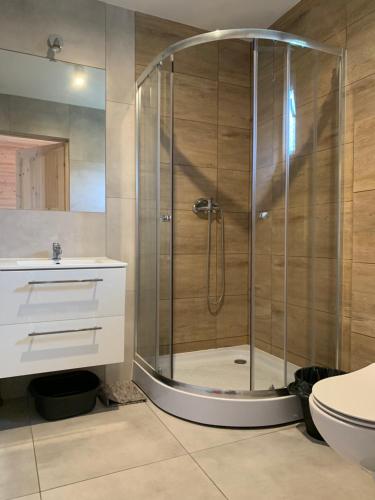 Koupelna v ubytování Dom Gościnny & Domki Letniskowe EDYTA