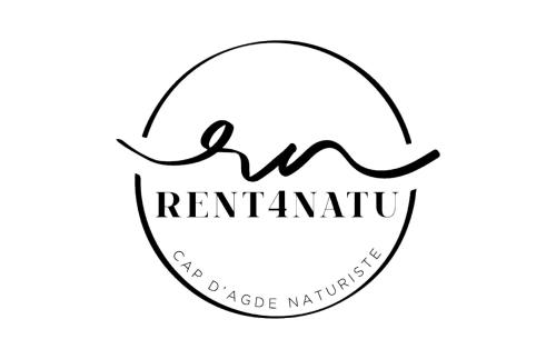 logotipo en blanco y negro para un restaurante con un anillo en Village Naturiste R4N - Cap Caline Port Nature Coursive Luxe en Cap d'Agde