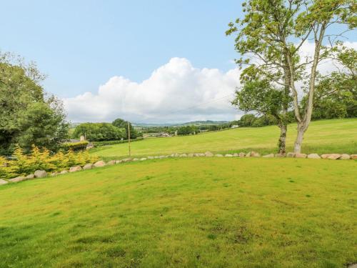 a large grassy field with a tree in the middle at The Lodge in Blairgowrie