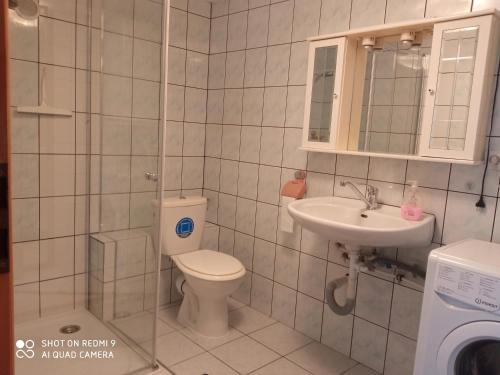 ein Bad mit einem WC und einem Waschbecken in der Unterkunft PPO 575 in Retowo