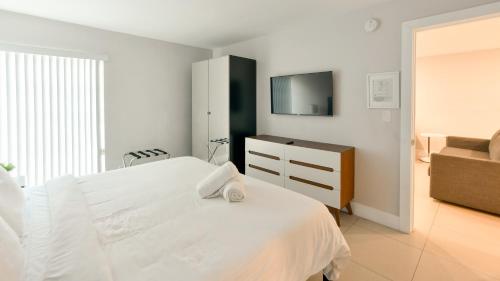 Designer River View Apartmentsにあるベッド