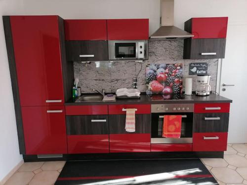 Dapur atau dapur kecil di Ferienwohnung-Alb