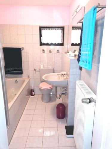 Bilik mandi di Ferienwohnung-Alb