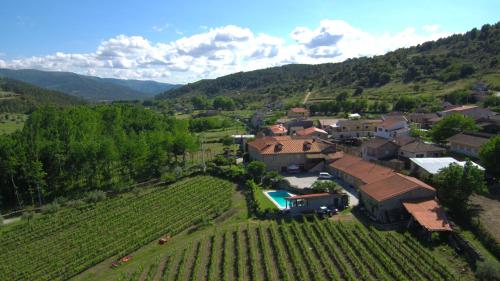 an aerial view of a house in a vineyard at Casa Grande do Seixo in Vidago