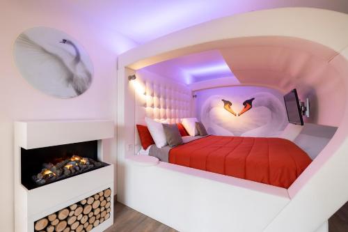 Cama o camas de una habitación en Hotel Mitland