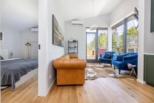 Ένα ή περισσότερα κρεβάτια σε δωμάτιο στο #stayhere - Apartment with Terrace BBQ at Šventosios Vartai