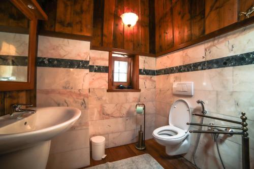 Koupelna v ubytování Antica casa di montagna Maison Bovard