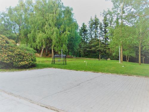 an empty parking lot with a goal in a park at Resort LUFT Sněžník in Sněžnik