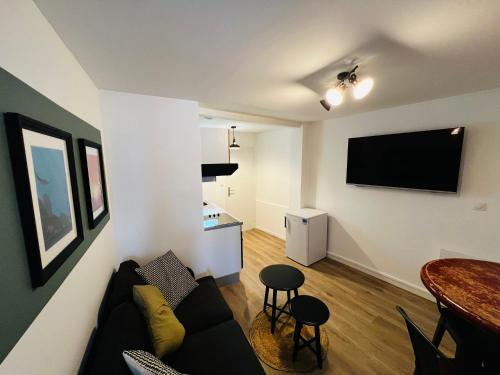 Televízia a/alebo spoločenská miestnosť v ubytovaní Chez Chromatique, 2 pers, hyper centre-ville