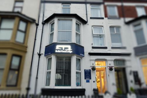 a building with an sd sign on the front of it at Bella Vista Lodge in Blackpool