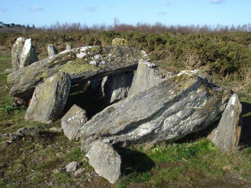 a pile of large rocks in a field at MOULIN Menhirs & zone naturelle protégée in Saint-Just