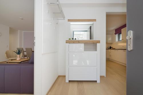 Kuchyň nebo kuchyňský kout v ubytování Yourapartment Theresien