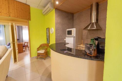 a kitchen with a counter top in a room at Apartamento Alcazaba in Úbeda