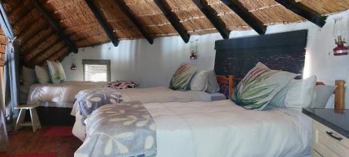 a bedroom with two beds in a room at Blackbrook Farm Underberg in Underberg