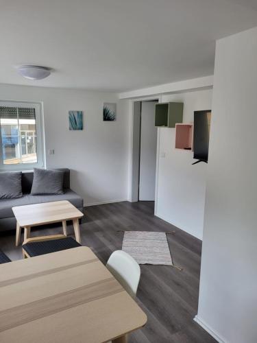 Knüllwald的住宿－KaTi Wohnung 2，客厅配有沙发和桌子