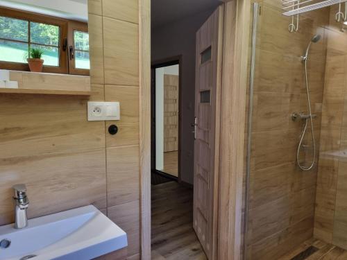 Koupelna v ubytování Apartmány u Petra