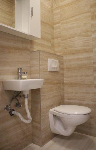 a bathroom with a toilet and a sink at Jovan Vukovic in Kotor