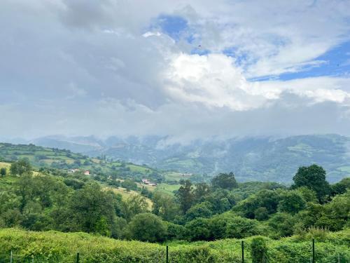 a view of a valley with mountains and trees at Oviedo Real Spa in Oviedo