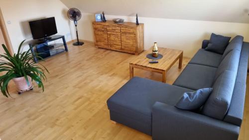 Ruang duduk di Ferienwohnung Safari